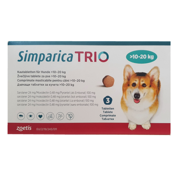 Simparica Trio от 10 до 20 кг - 1бр. табл.