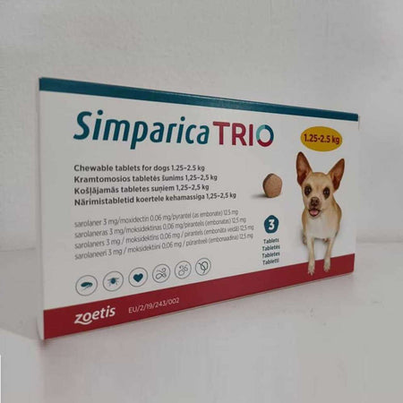 Simparica Trio от 1,25 до 2,5 кг - 1бр. табл.