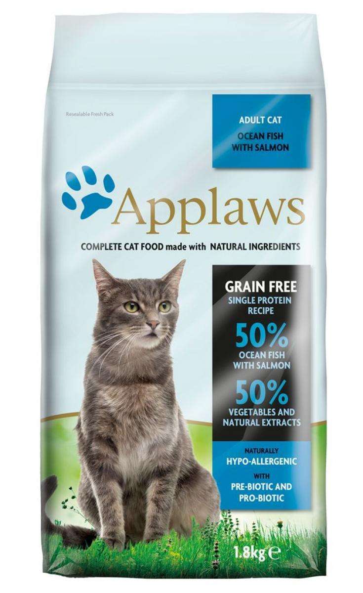 Applaws Adult Cat Ocean Fish with Salmon - суха храна за котка с 50% океански риби и сьомга 1.8 KG