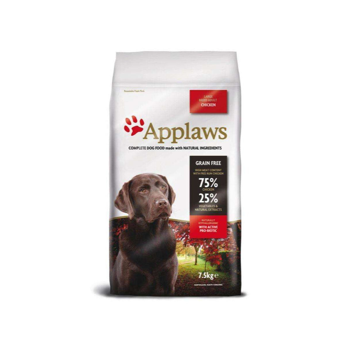 Applaws Adult Large Chicken - суха храна за кучета от едрите породи, 75% пиле