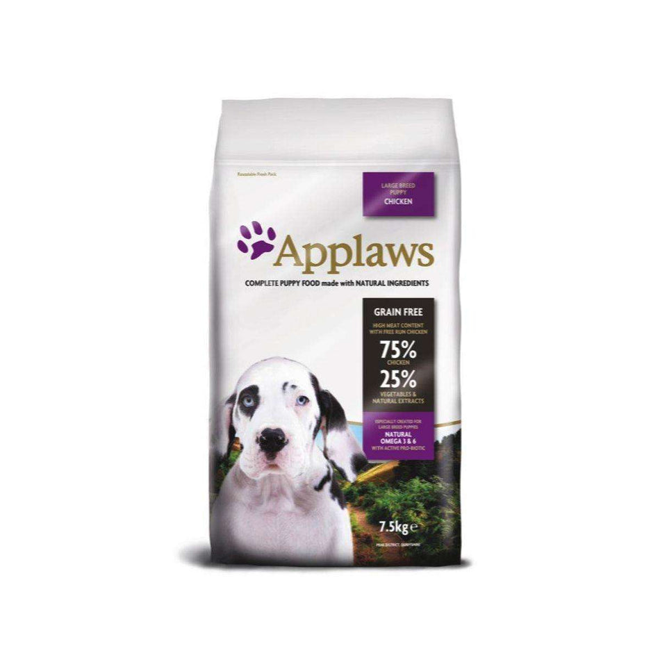 Applaws Puppy Large Chicken - суха храна за кученца до 18месеца от едрите породи, с 75% пиле, 7.5кг