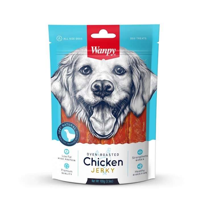 WANPY CHICKEN JERKY 100гр. - ПРЕМИУМ КЛАС ПИЛЕШКО ФИЛЕ ПЕЧЕНО НА ФУРНА
